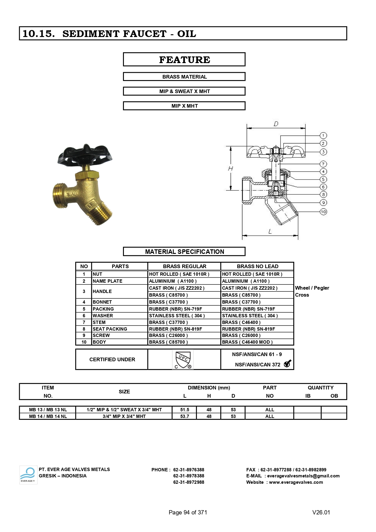 BOILER DRAIN BALL VALVES - MB 13 - MB 14